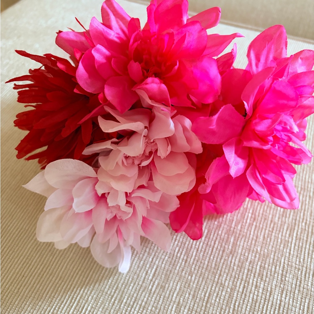 Elegant Pink and Red Faux Floral Bouquet
